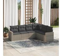 Ordellia Salon de Jardin modulable 6 pièces en résine tressée Grise avec Coussins, canapé Module Jardin extérieur terrasse Patio, Fauteuil Angle, accoudoir, Rangement intégré et Confort