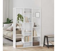 Ordellia Séparateur de pièce - Bibliothèque blanche - En bois - 100 x 24 x 140 cm - Avec 13 compartiments - Autonome - Pare-vue - Pour salon, chambre à coucher, bureau, bureau à domicile