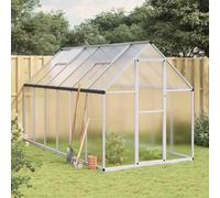 Ordellia Serre avec cadre de fondation en aluminium 334 x 169 x 195 cm, polycarbonate UV, porte battante et fenêtre de ventilation, surface de culture résistante aux intempéries pour légumes et herbes