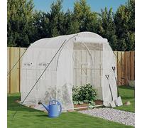 Ordellia Serre avec cadre en acier blanc, tunnel en film 4 m², serre 2 x 2 x 2 m, PE 140 g/m², porte avec fermeture éclair, 4 fenêtres en filet, protection contre le gel pour jardin et terrasse