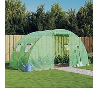 Ordellia Serre avec cadre en acier Vert 8 m² 4 x 2 x 2 m PE 140 g m² Tunnel en film pour maison de tomates, serre à plantes, culture, hivernage, protection contre le gel, jardin