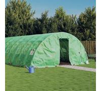 Ordellia Serre avec cadre en acier vert, tunnel en film PE 24 x 5 x 2,3 m, 140 g/m², avec porte et fenêtres en filet, pour culture, hivernage et protection contre les intempéries