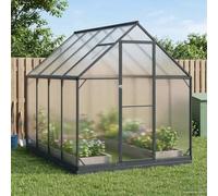 Ordellia Serre de jardin anthracite avec porte et serrure, aluminium et cadre en acier galvanisé, 183,5 x 243,5 x 207 cm, résistante aux intempéries pour tomates, culture, protection contre le gel et