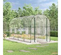 Ordellia Serre transparente 160 x 400 x 190 cm en PVC et acier, tunnel en film avec 8 fenêtres, porte et ventilation pour maison à tomates, serre, serre à plantes, culture, hivernage, protection