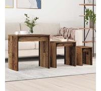 Ordellia Set de Tables gigognes 3 pcs en Bois d’ingénierie Effet Bois Ancien avec Structure en métal, Dimensions 60 x 35 x 56 cm, pour Salon séjour,