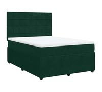 Ordellia Sommier à Lattes de lit 140x200cm avec Matelas à Ressorts ensachés Vert foncé en Velours, Cadre de Bed Frame Confortable pour Chambre, tête de lit réglable, surmatelas Doux et Housse Lavable
