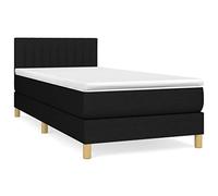 Ordellia Sommier à Lattes de lit avec Matelas 90x190 cm Tissu Noir, Cadre de lit Robuste, tête de lit réglable pour Chambre, literie Confortable et Durable