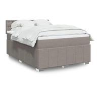 Ordellia Sommier à Lattes de lit avec Matelas Taupe 160x200 cm Tissu Polyester lit Chambre Cadre de lit Plateforme Meuble avec LED Ambiance et surmatelas Confortable