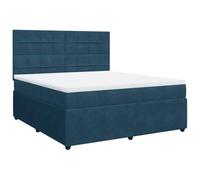 Ordellia Sommier à Lattes de lit Bleu foncé 180x200cm en Velours avec Matelas à Ressorts ensachés et surmatelas, Cadre de lit Robuste pour Chambre, Soutien Optimal et Confort Durable