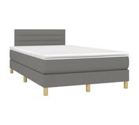 Ordellia Sommier à Lattes de lit Gris foncé 120x190cm avec Matelas à Ressorts ensachés Tissu, Cadre de lit en Bois, tête de lit réglable pour Chambre, surmatelas Doux Confortable
