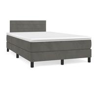 Ordellia Sommier à Lattes de lit Gris foncé 120x190cm Velours avec Matelas à Ressorts ensachés et protège-Matelas Doux pour Chambre Confortable