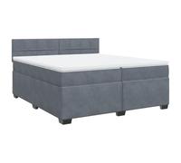 Ordellia Sommier à Lattes de lit Gris foncé 200x200cm avec Matelas à Ressorts ensachés, surmatelas Doux en Velours, Cadre de lit Robuste et tête de lit réglable pour Chambre Confortable