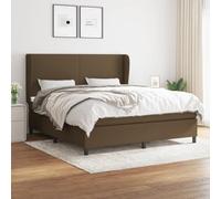 Ordellia Sommier à Lattes de lit Marron foncé 180x200 cm avec Matelas à Ressorts ensachés, surmatelas Mousse, Cadre en Bois Massif, tête de lit réglable pour Chambre Confortable