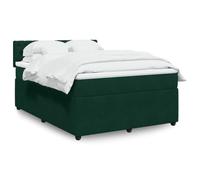 Ordellia Sommier à Lattes de lit Vert foncé 160x200cm en Velours avec Matelas à Ressorts ensachés, surmatelas Confortable, Cadre de lit en Bois Massif pour Chambre à Coucher