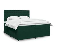 Ordellia Sommier à Lattes de lit Vert foncé en Velours 200x200cm avec Matelas à Ressorts ensachés et surmatelas Confortable pour Chambre à Coucher, Cadre de lit Robuste et Design élégant