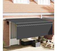 Ordellia Store auvent banne rétractable Anthracite 350 x 200 cm, Toile Polyester Aluminium résistante aux UV, Manuel, pour terrasse Balcon Jardin Patio ombrage extérieur
