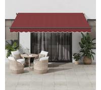 Ordellia Store auvent banne rétractable motorisé Bordeaux 400 x 350 cm Aluminium Anthracite télécommande, Protection Ombre terrasse Balcon Jardin Patio Marquise pergola