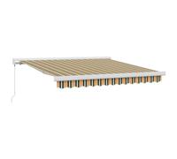 Ordellia Store auvent banne rétractable Vert et Jaune 300 x 250 cm, Toile et Aluminium, Pare Soleil extérieur pour terrasse, Balcon, Jardin, ombrage Saison Printemps, Manuel
