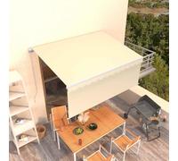 Ordellia Store auvent Manuel rétractable 3 x 2,5 m crème, Cadre Aluminium Enduit de Poudre, Toile Polyester PU résistante aux UV et à l’Eau pour terrasse Balcon Jardin Patio