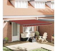 Ordellia Store auvent rétractable Orange et Marron 400 x 300 cm, Toile en Polyester résistant à la décoloration, Armature Aluminium, LED solaires, terrasse Balcon Jardin Patio fenêtre Porte