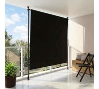 Ordellia Store Roulant extérieur Noir 120 x 270 cm avec Rideau Enrouleur Manuel Aluminium Pare Soleil Brise Vue Polyester 180 g m² pour terrasse Jardin Protection ombrage