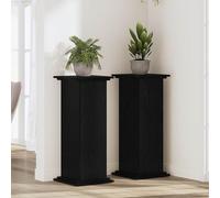 Ordellia Support de Plante en Chêne Noir 33 x 33 x 80 cm Bois d'ingénierie pour Jardin Terrasse et Intérieur, Support Tuteur, Arceau, Grille, Fixation et Soutien pour Rosier, Tomate, Fleur
