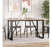 Ordellia Table à Manger en Bois Massif et Acier 140x80x75,5 cm Cadre en O Stable pour Repas dinatoire Bureau Console mobilier Salle Cuisine Salon extérieur