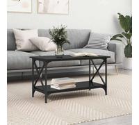 Ordellia Table Basse chêne Noir 80 x 45 x 45.5 cm en Bois d ingénerie, 1 étagère, Plateau rectangulaire, pour Salon séjour, Rangement Console et Design Moderne