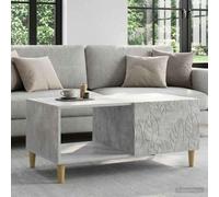 Ordellia Table Basse Gris béton 90 x 50 x 40 cm, Bois d’ingénierie avec étagère inférieure, Style Moderne pour Salon séjour canapé guéridon, Rangement Pratique