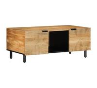 Ordellia Table Basse Marron en Bois Massif de manguier 100 x 54 x 40 cm, Table d appoint Bout canapé guéridon, Rangement pour Salon séjour Chambre