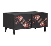 Ordellia Table Basse Multicolore en Bois de Mangue Massif 80 x 50 x 40 cm, Meuble Bas rectangulaire pour Salon séjour, Design Moderne avec Rangement tiroir et Style Gain Place