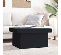 Ordellia Table Basse Noire 80 x 55 x 40 cm en Bois d'ingénierie, Meuble Console avec Rangement tiroir, Plateau relevable, Style Moderne pour Salon séjour Chambre Bureau