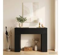 Ordellia Table basse noire en bois - 102 x 35 x 75 cm - Table console rectangulaire pour salon, table d'appoint, table de rangement, table de couloir, table décorative et intérieur