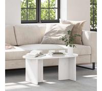 Ordellia Table Basse Ovale Blanche en Bois de pin Massif 80 x 39,5 x 35 cm, Meuble Salon Design Moderne, Table Basse appoint Bout canapé pour séjour intérieur,