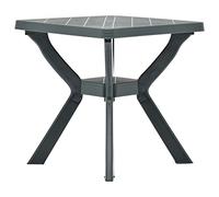 Ordellia Table de bistro verte en plastique 70 x 70 x 72 cm résistante aux intempéries avec étagère pour terrasse, balcon, extérieur, camping, pique-nique, véranda, jardin d'hiver