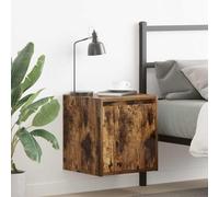 Ordellia Table de Chevet Murale chêne fumé en Bois d ingénierie 38 x 34 x 40 cm, Table de Nuit Suspendue, Rangement Compact pour Lampe réveil Livre
