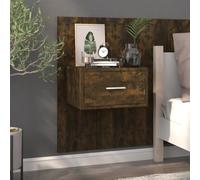 Ordellia Table de Chevet Murale chêne fumé en Bois d'ingénierie, Meuble appoint Suspendu 48,5 x 32,5 x 80 cm, Rangement Compact pour Chambre, Salon, lit, Livre, Lampe et réveil