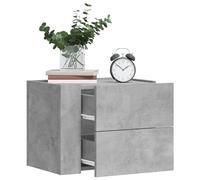 Ordellia Table de Chevet Murale Gris béton 45 x 30 x 35 cm Bois d'ingénierie, Meuble appoint Suspendu avec tiroir Rangement, étagère Chambre Salon Gain Place pour lit, Lampe, Livre, réveil