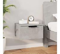 Ordellia Table de Chevet Murale Gris béton en Bois d'ingénierie 34 x 30 x 20 cm, Meuble appoint Suspendu pour Chambre lit, Rangement Compact, étagère Salon et Support Lampe