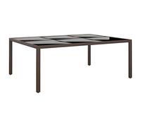 Ordellia Table de Jardin en Verre Marron 200x150cm avec Dessus en Verre trempé Durable pour terrasse, Patio ou Balcon, mobilier extérieur Stable et élégant pour Repas ou apéro