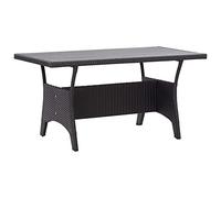 Ordellia Table de Jardin Noire 120x70 cm en résine tressée avec Cadre en Acier Durable pour terrasse Balcon Cour Patio Veranda Camping Repas extérieur