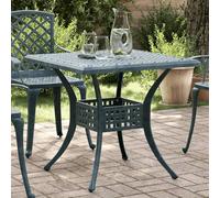 Ordellia Table de Jardin Verte 80x80x75 cm en Aluminium coulé Solide pour extérieur terrasse Balcon mobilier Salon Patio Cour Veranda Piscine Camping Repas apéro Pliant Extensible Rabattable avec