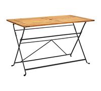 Ordellia Table Pliante pour extérieur 120x70 cm en Bois d'acacia Massif avec Trou Parasol et Finition résistante pour terrasse, Patio, Balcon ou Camping