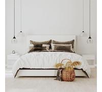 Ordellia Tables de Chevet 2 pcs Blanc Brillant en Bois d ingénierie 36,5 x 30,5 x 38 cm avec tiroir Coulissant poignée, Table de Nuit pour Chambre lit Salon