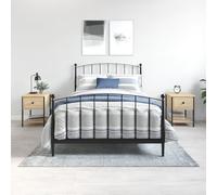 Ordellia Tables de Chevet 2 pcs chêne Sonoma, Meuble appoint en Bois métal, 34 x 35,5 x 45 cm, Rangement Compact pour Chambre, lit, Salon, Style scandinave