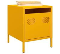 Ordellia Tables de Chevet industrielles 2 pcs Jaune Moutarde, Acier laminé à Froid 35 x 39 x 43,5 cm, 1 tiroir, Meuble appoint pour Chambre lit et Salon