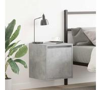 Ordellia Tables de Chevet murales 2 pièces Gris béton 38 x 34 x 40 cm en Bois d’ingénierie, Meuble appoint Suspendu, Rangement Compact pour Chambre, lit, Salon, réveil et Lampe