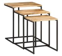 Ordellia Tables gigognes 3 pcs en Bois Massif d’Acacia, Style scandinave, Dimensions L 45 30 51 cm M 40 30 46 cm S 35 30 42 cm, pour Salon Chambre Bureau