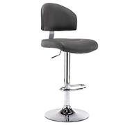 Ordellia Tabouret de Bar Gris en Similicuir réglable pivotant avec Repose-Pied Fauteuil de Cuisine ou Salle à Manger, Design Ergonomique et Robuste, Hauteur Ajustable pour bistrot ou Salon