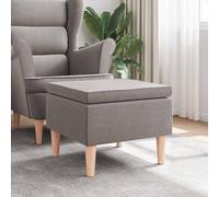 Ordellia Tabouret taupe avec pieds en bois en tissu, siège pour salon et couloir, 52 x 52 x 42 cm, peu encombrant, portable, pliable, chaise de camping, chaise de jardin, chaise d'appoint